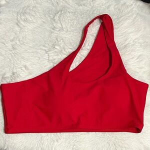 One Shoulder Red Bikini Top (size L)